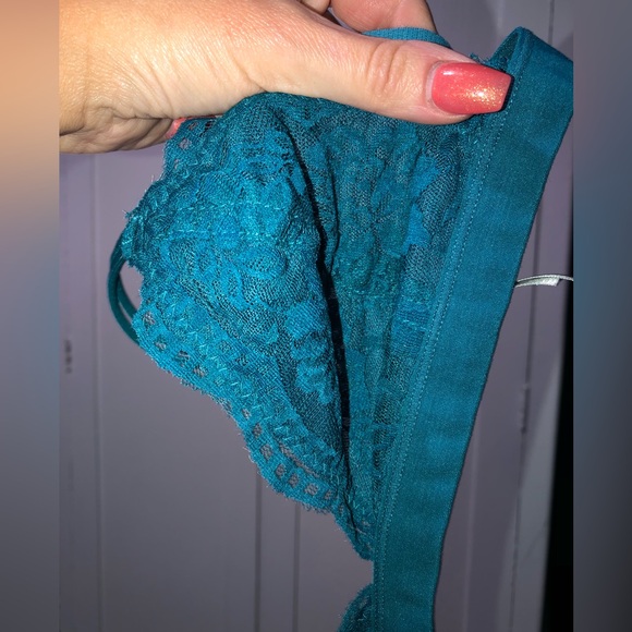 Teal Lace Semi-sheer Bralette - Picture 6 of 10